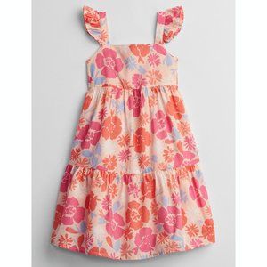 Gap Toddler Girls Hibiscus Tropical Floral Flutter Cotton Maxi Summer Dress
